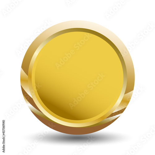 Champion Gold Medal Template for stamps or coins.  First Place. Isolated on Transparent Background. Vector Illustration