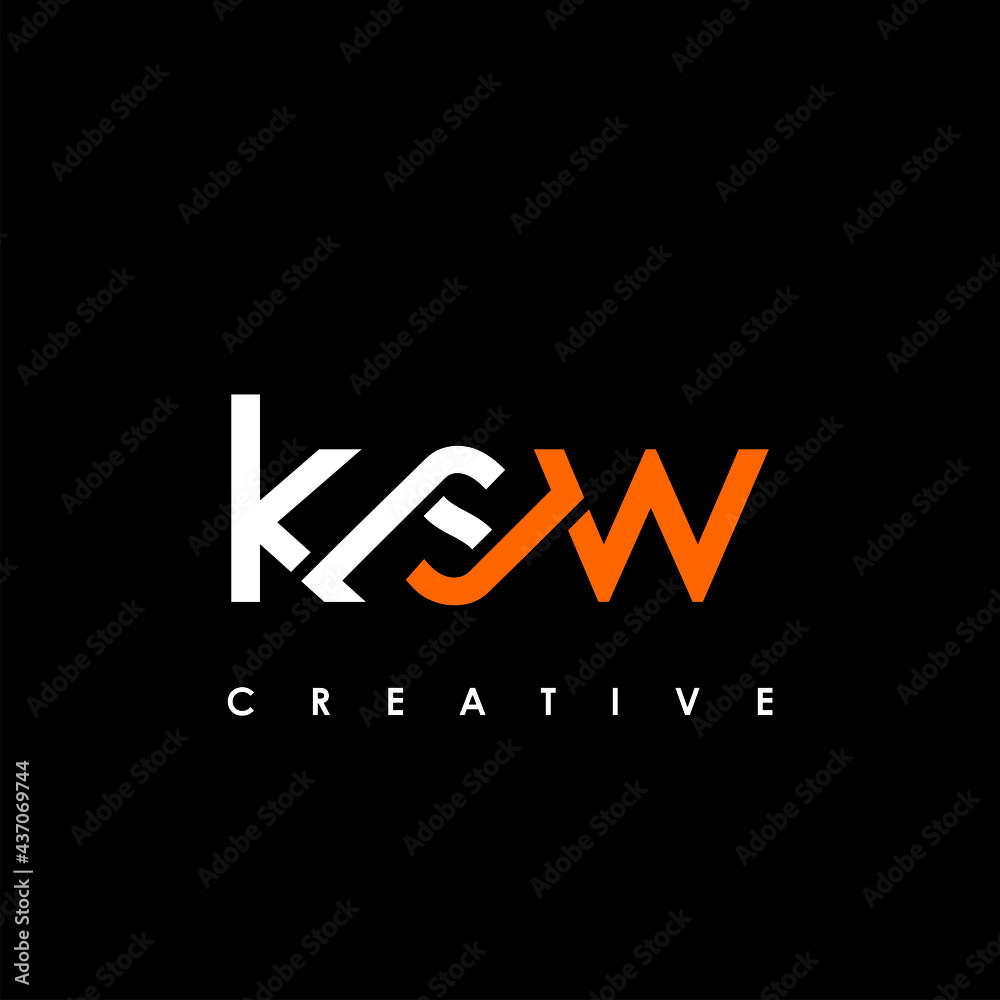 Obraz premium KSW Letter Initial Logo Design Template Vector Illustration