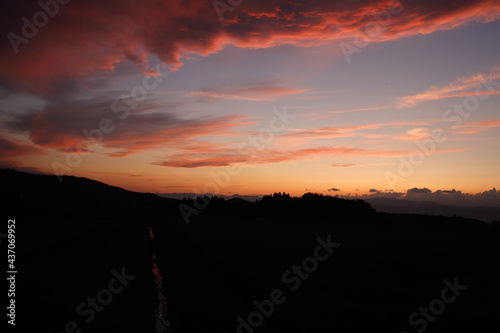 sunset in the mountains