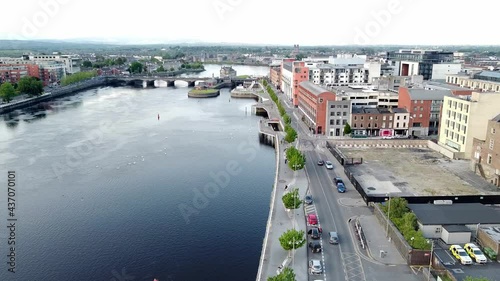 Drone view - Shannon River in Limerick