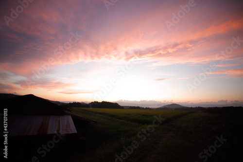 sunset in the mountains