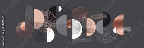 Elegant rosy gold and gray geometric header