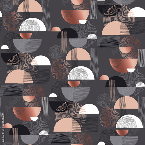 Abstract hand drawn geometric shapes pattern
