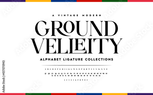 Classic lettering minimal fashion design. Elegant typography alphabet a to z and number. Vector illustration