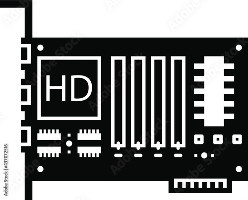 TV tuner card Icon Isolated on White Background. PCI Internal Tuner