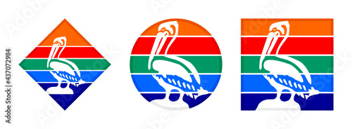 st petersburg of florida flag icon set. isolated on white background	