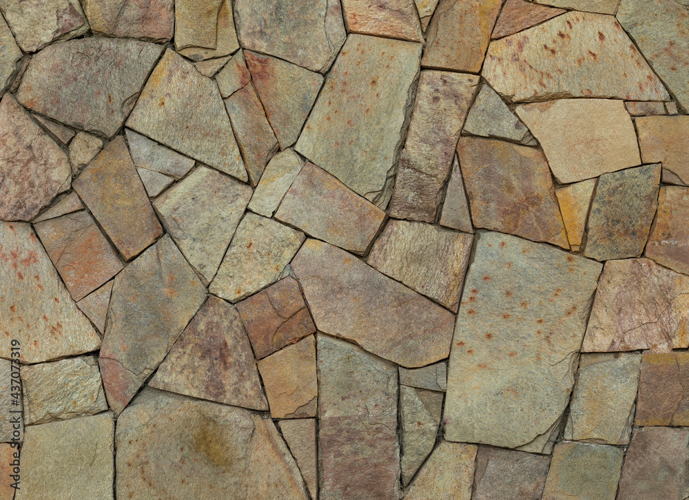 Obraz premium Texture of old rock wall for background. Old grey stone wall background texture close up