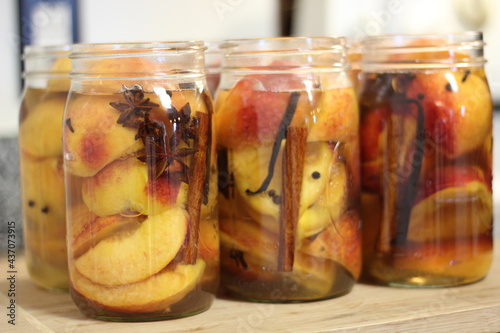 canned peaches and spices