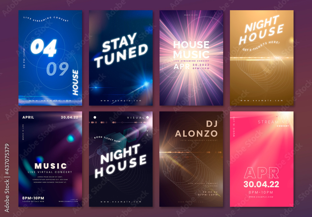 Editable Light Effect Layout Set Stock Template | Adobe Stock