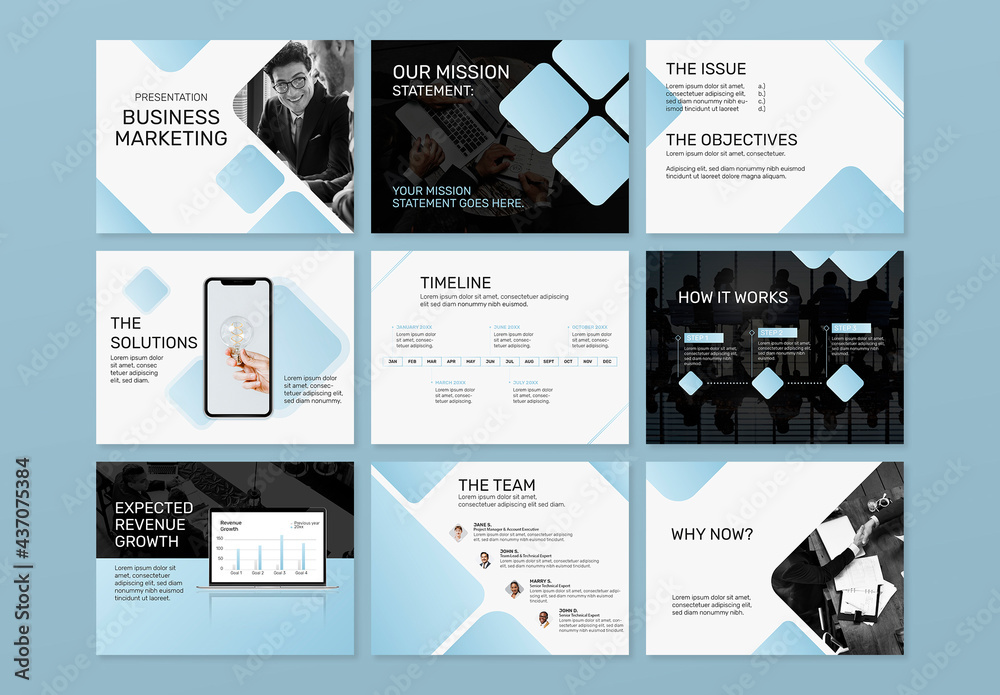 Business Presentation Design Layout Set Stock Template | Adobe Stock