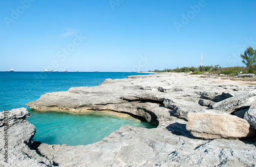 Grand Bahama Eroded Shore And Industrial Ships
