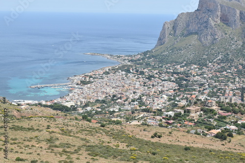 Obraz na płótnie Veduta del golfo di sferracavallo, borgata marinara di Palermo, Sicilia w salonie