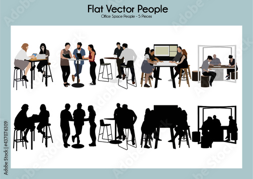 Office Space People Vector Silhouette
