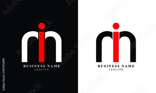 MI, IM, Abstract initial monogram letter alphabet logo design