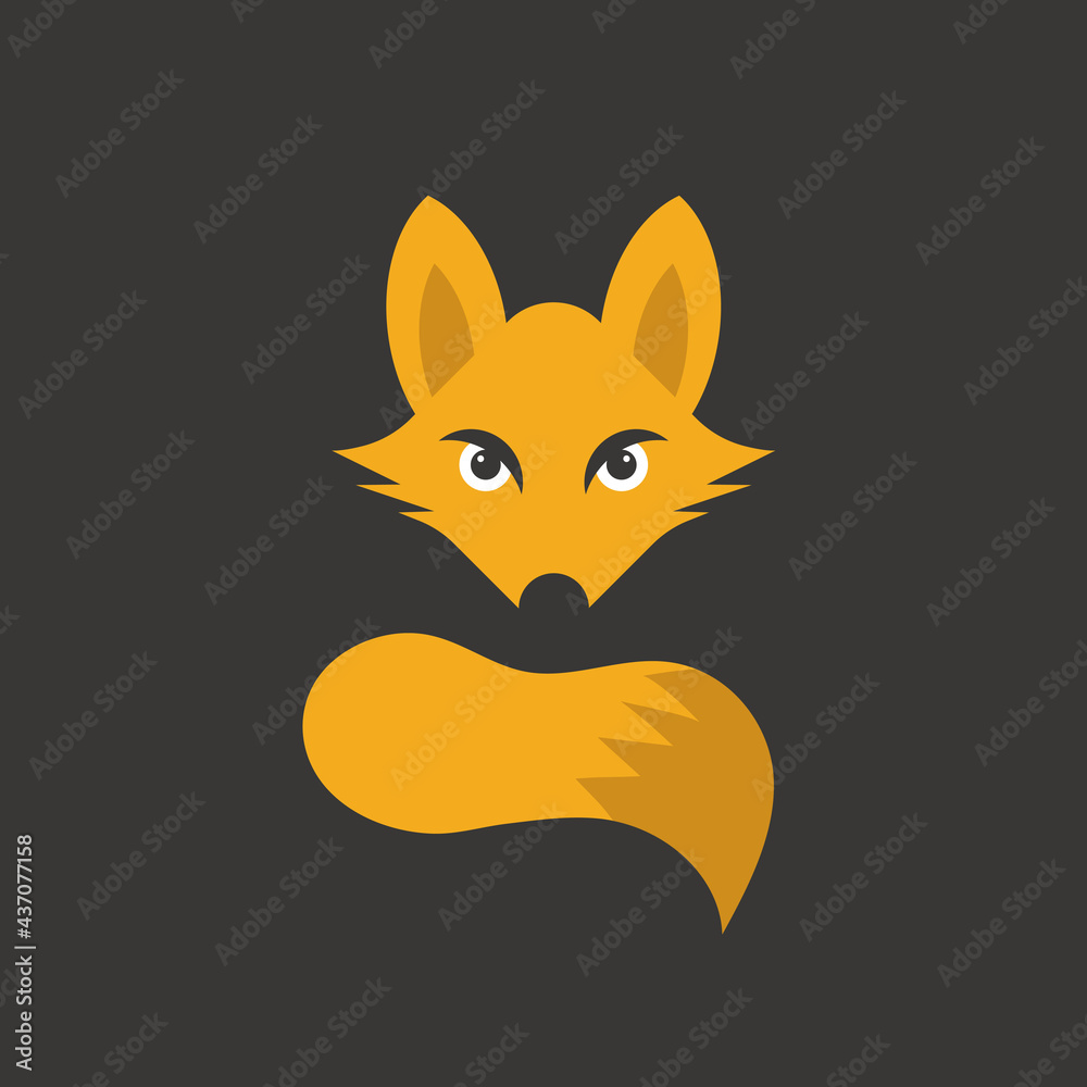 Obraz premium fox logo themes in bold vector image
