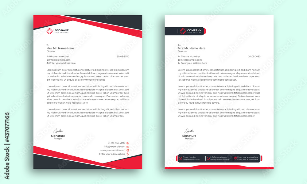 Professional Business Style Letterhead Template Simple Design in Minimalist Style Vector Design Template Professional Business Style Letterhead Template Simple Design in Minimalist Style Vector Design Template