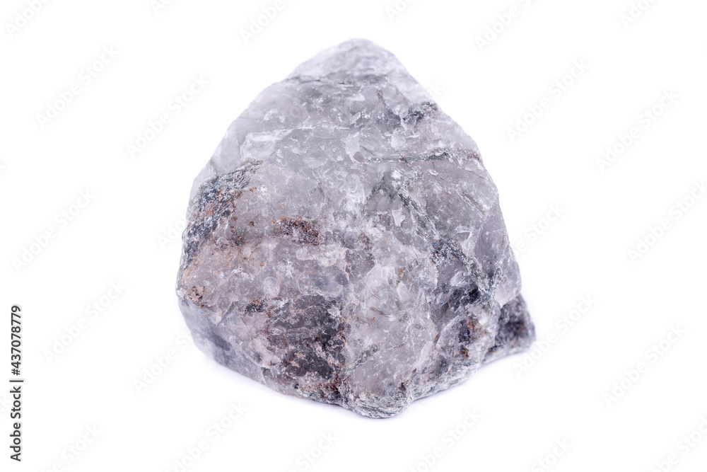 Macro mineral stone Apatite on white background