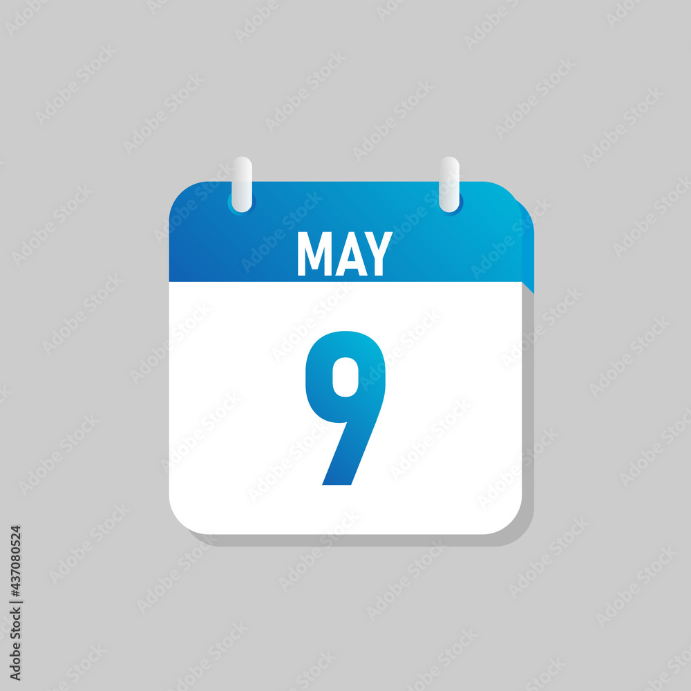 White daily calendar Icon May in a Flat Design style. Easy to edit Isolated vector Illustration. White daily calendar Icon May in a Flat Design style. Easy to edit Isolated vector Illustration.