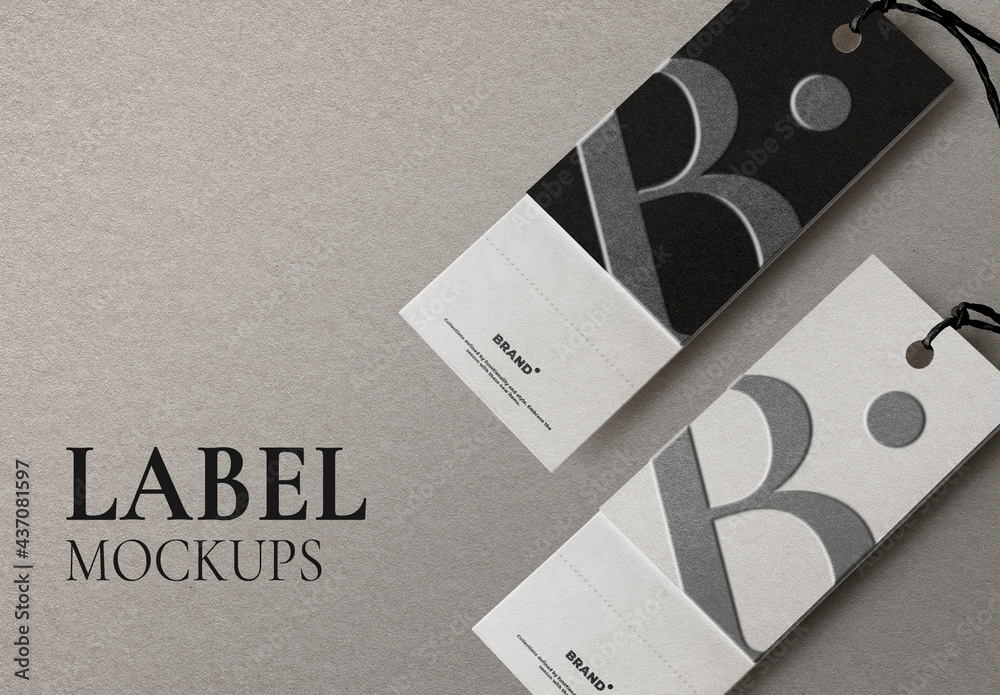 Editable Clothing Tag Mockup Stock 템플릿 Adobe Stock