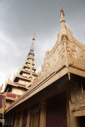 Golden wooden temples of Mandalay Palace