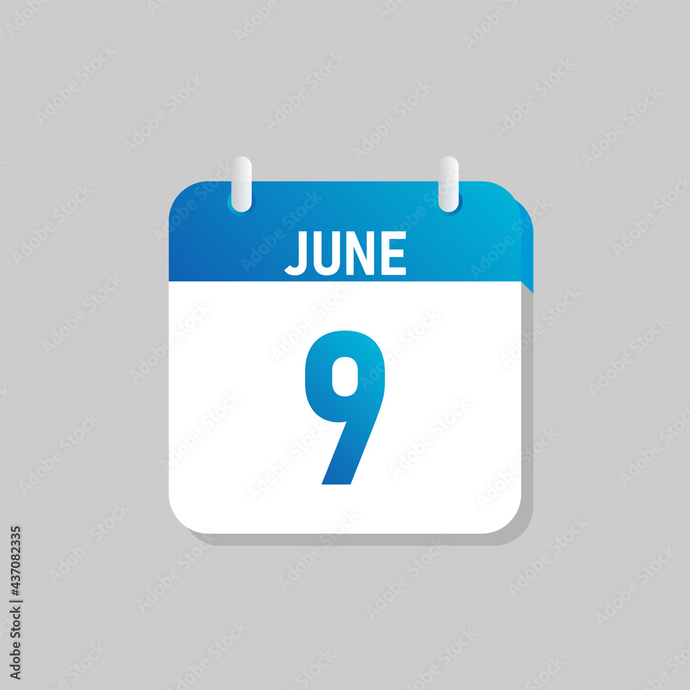 White daily calendar Icon June in a Flat Design style. Easy to edit Isolated vector Illustration. White daily calendar Icon June in a Flat Design style. Easy to edit Isolated vector Illustration.