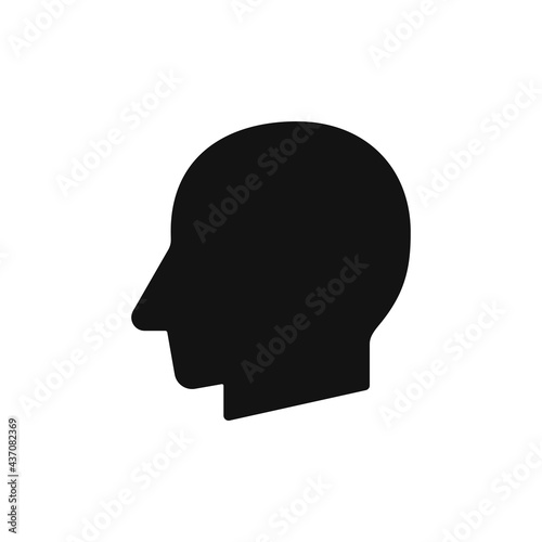 Human head profile black silhouette vector illustration