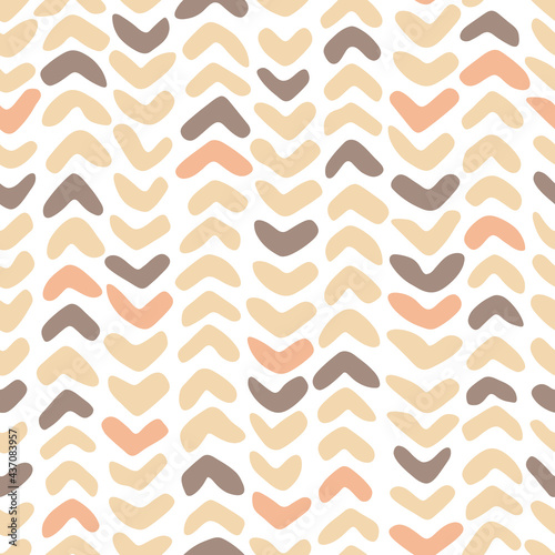 Vector doodle vertical chevron repeat pattern. Beige hand drawn seamless background. For fabric, wrapping, invitations, card, scrapbooking or wallpaper.