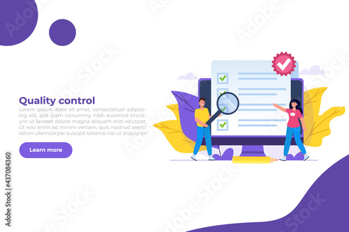 Standard for quality control, international certification concept. Vector illustration