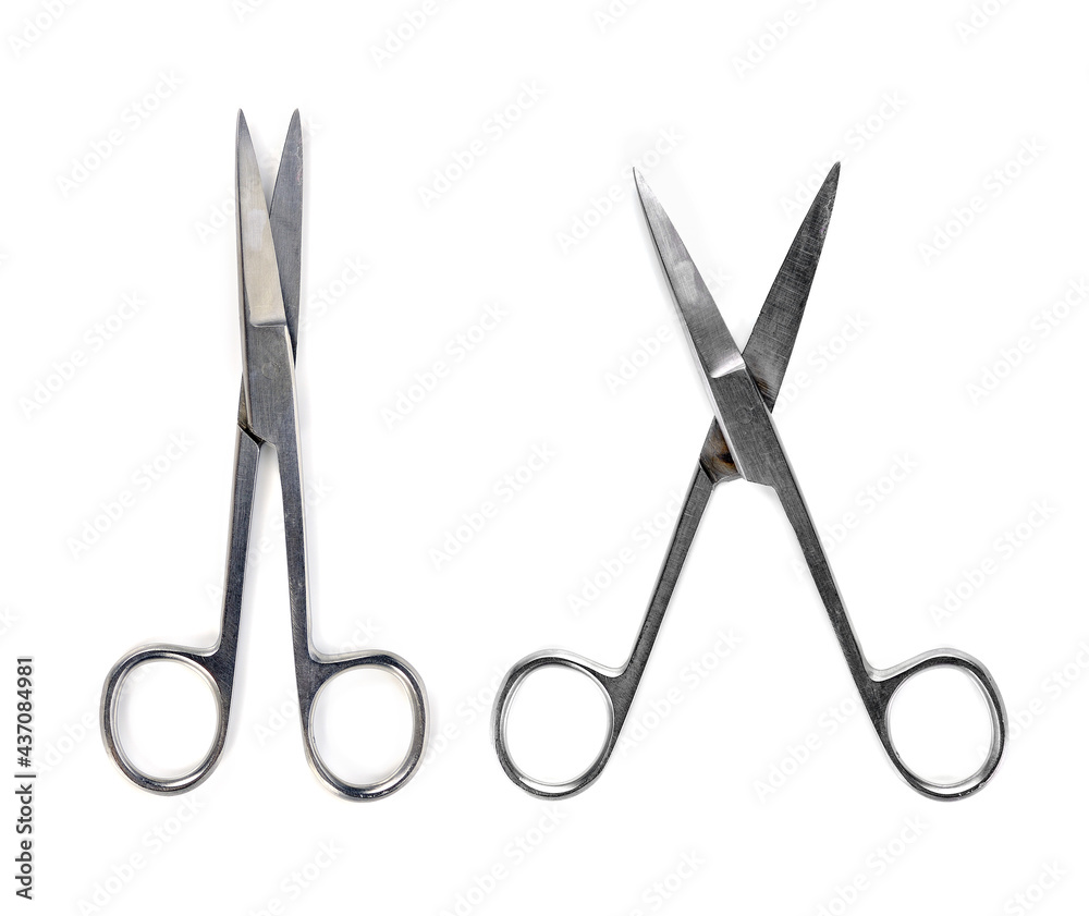 medical scissors isolated on white background. medical scissors isolated on white background.