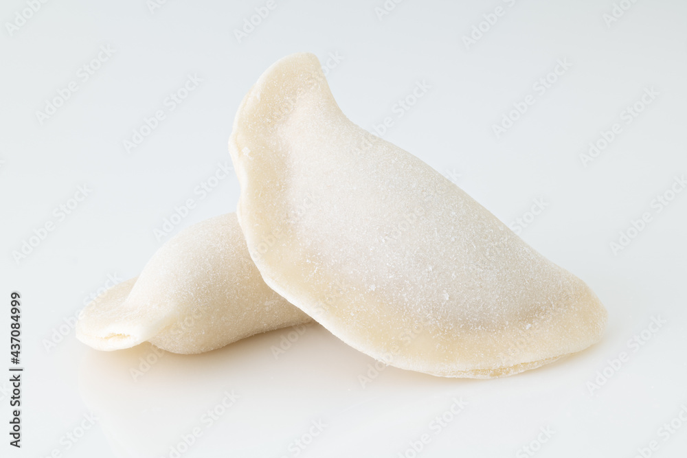 frozen dumplings on white background frozen dumplings on white background