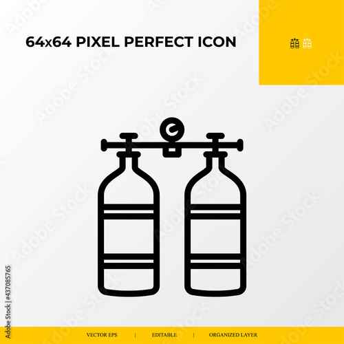 Oxygen tank icon. Ocean and sea life icon. 64x64 pixel perfect icon