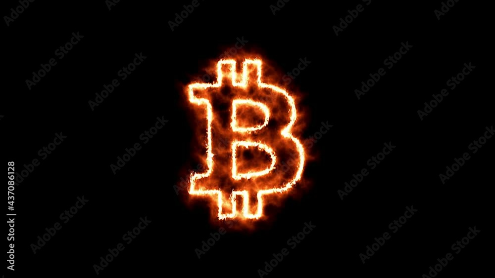 Video animation of the bitcoin logo in abstract fire on black background - seamless loop - digital currency - cryptocurrency - btc Video animation of the bitcoin logo in abstract fire on black background - seamless loop - digital currency - cryptocurrency - btc