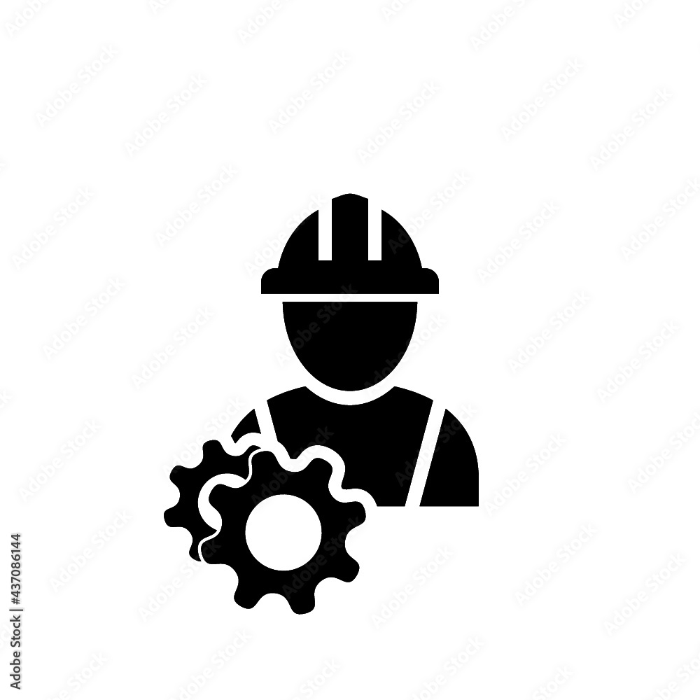 Engineer icon isolated on white background Engineer icon isolated on white background