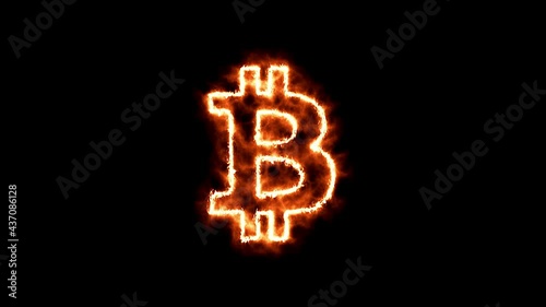 Wallpaper Mural Video animation of the bitcoin logo in abstract fire on black background - seamless loop - digital currency - cryptocurrency - btc Torontodigital.ca