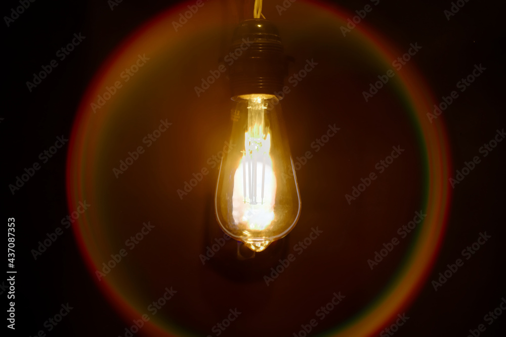 glowing led-light-bulb in a circle