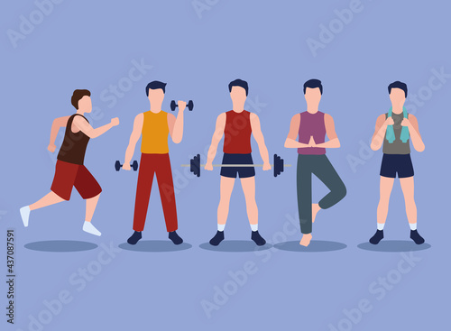 five fitness men