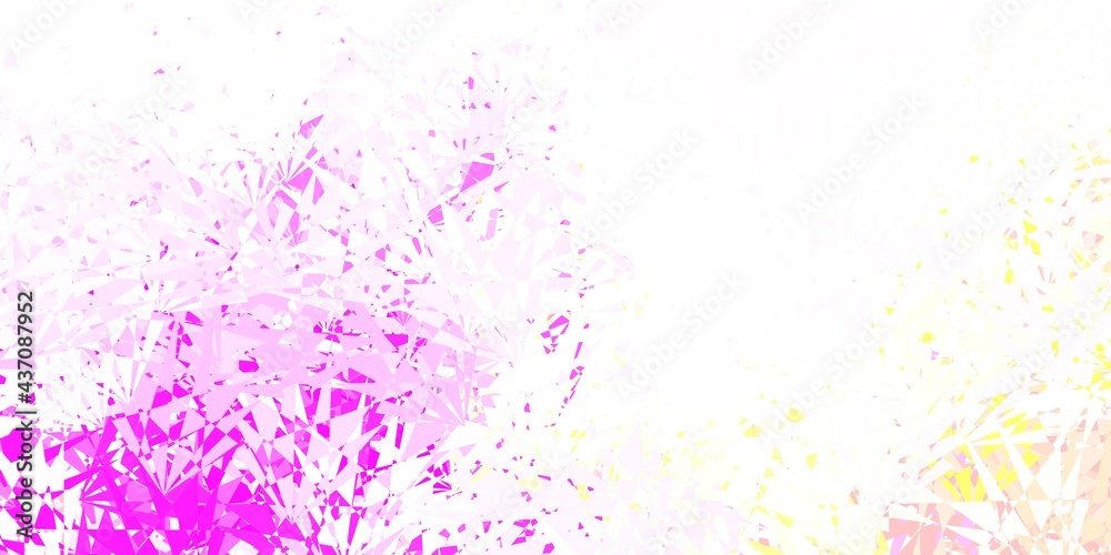 Fototapeta premium Light pink, yellow vector texture with random triangles.