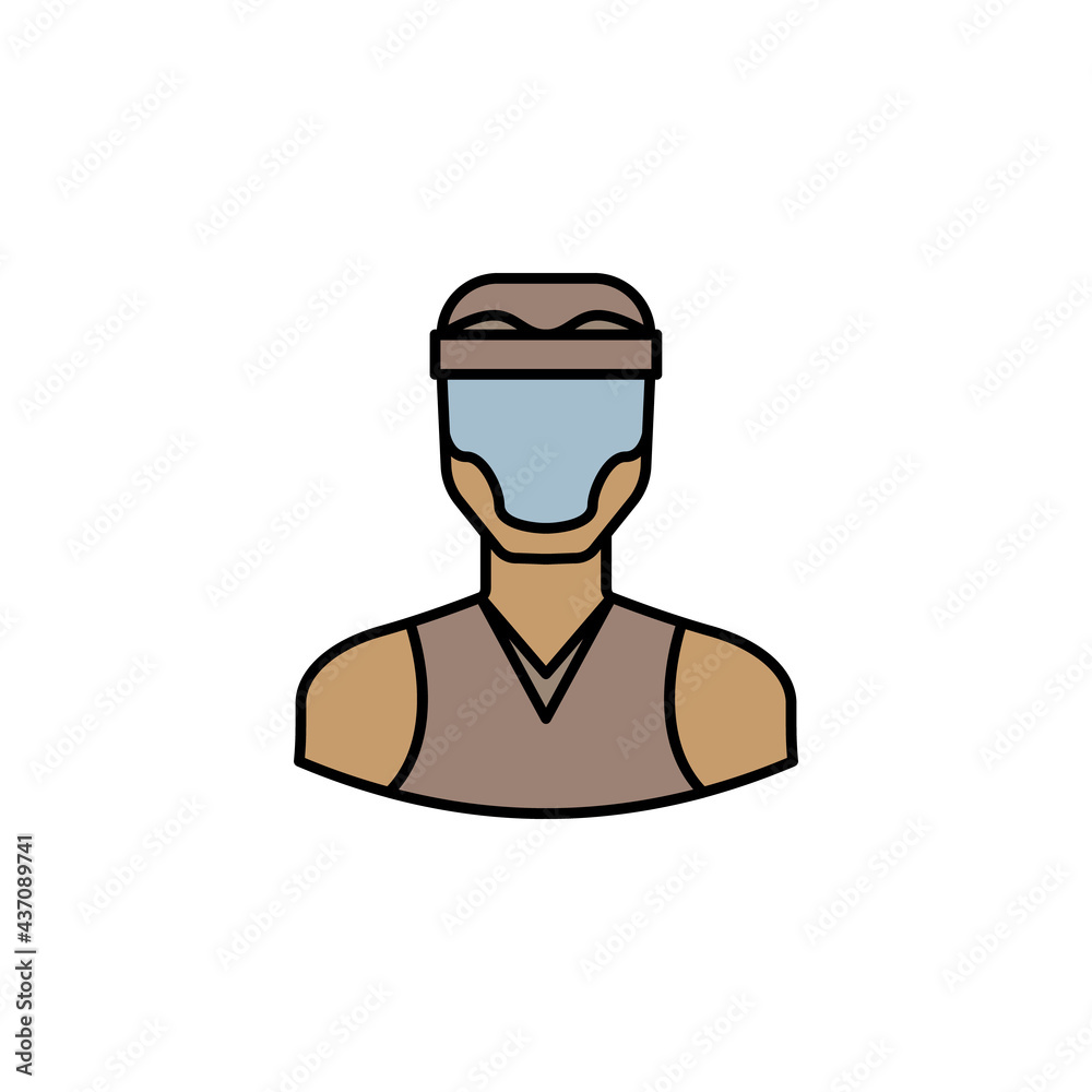 avatar basketball player outline colored icon. Signs and symbols can be used for web logo mobile app UI UX avatar basketball player outline colored icon. Signs and symbols can be used for web logo mobile app UI UX