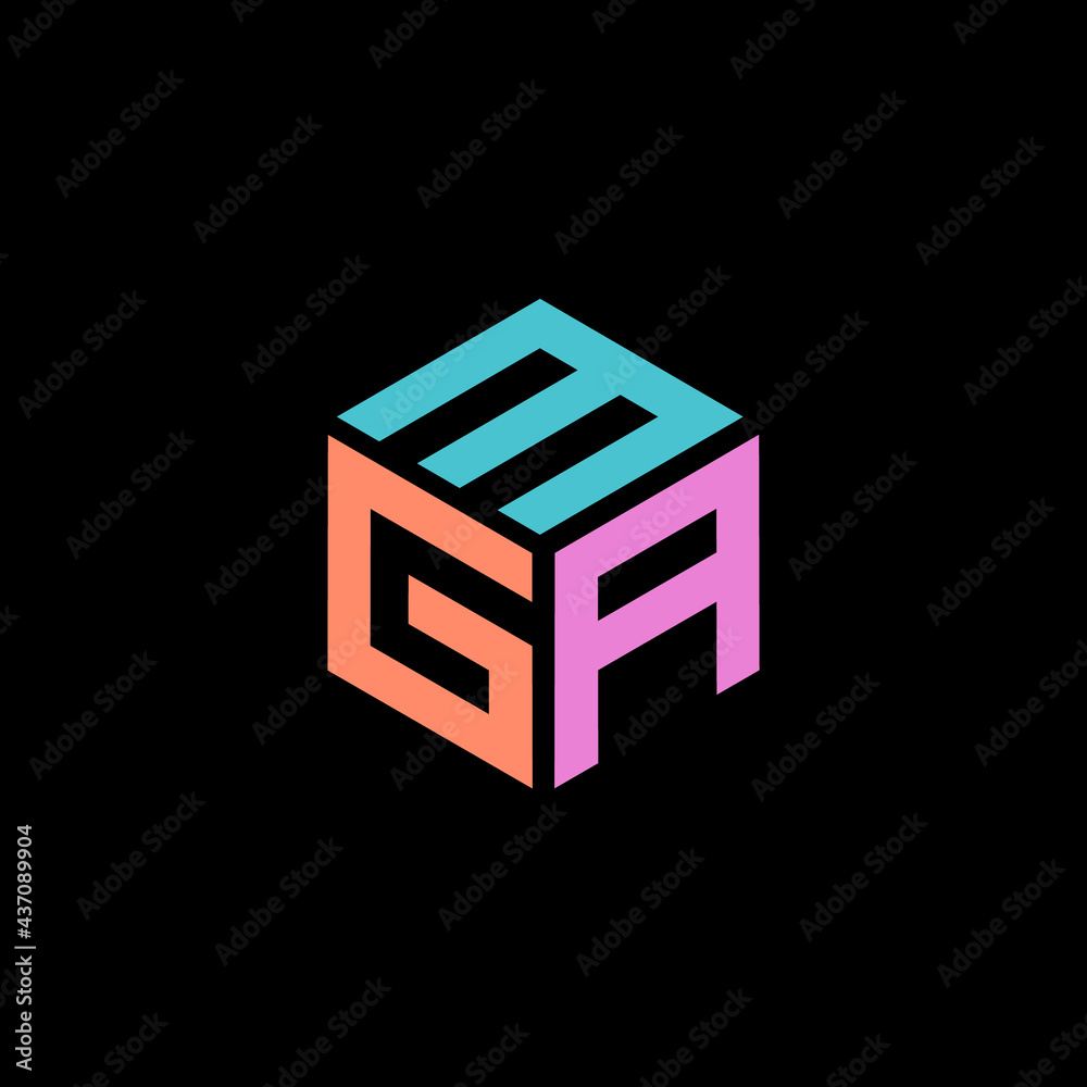Hexagon logo with the letters MGA design