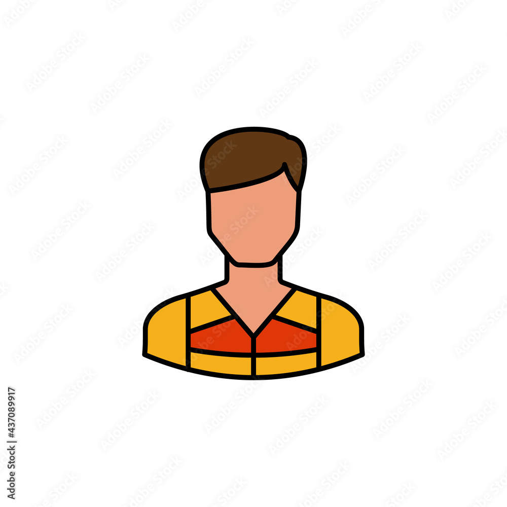 avatar kayak outline colored icon. Signs and symbols can be used for web logo mobile app UI UX