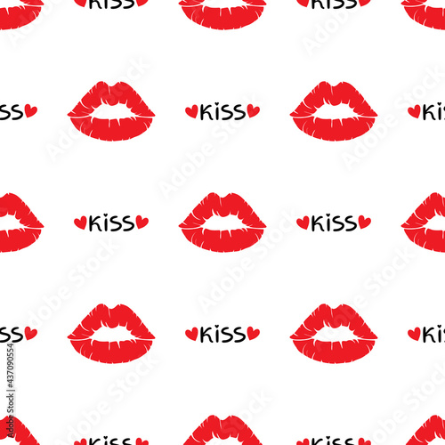 Seamless pattern. Lips. Kiss. Imprint. Wallpaper. vector illustration