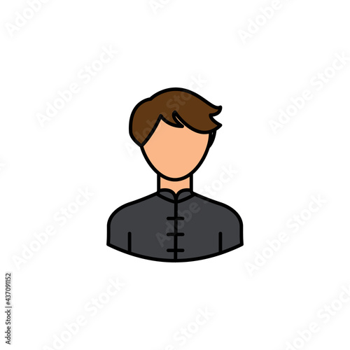 avatar wushu outline colored icon. Signs and symbols can be used for web logo mobile app UI UX
