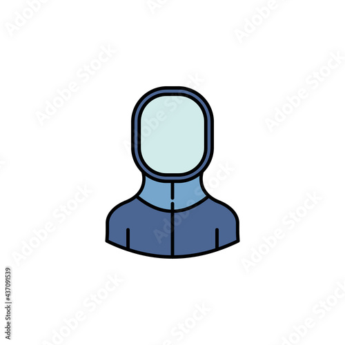 avatar fencer outline colored icon. Signs and symbols can be used for web logo mobile app UI UX