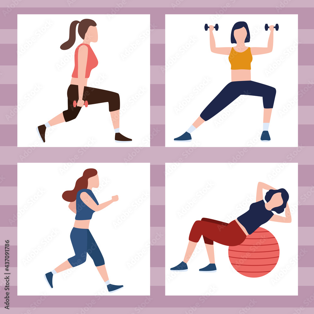 four fitness persons four fitness persons