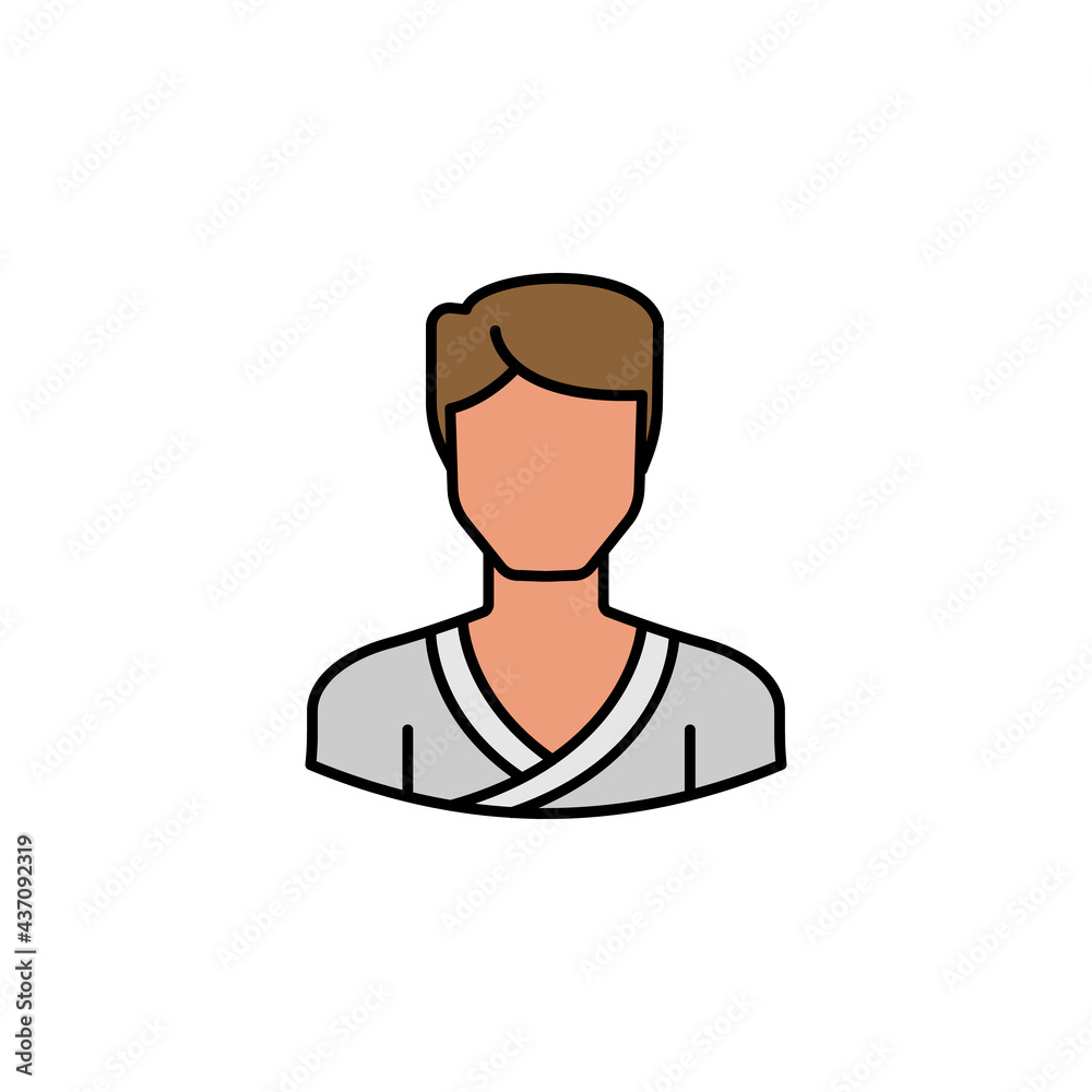 avatar taekwondo outline colored icon. Signs and symbols can be used for web logo mobile app UI UX