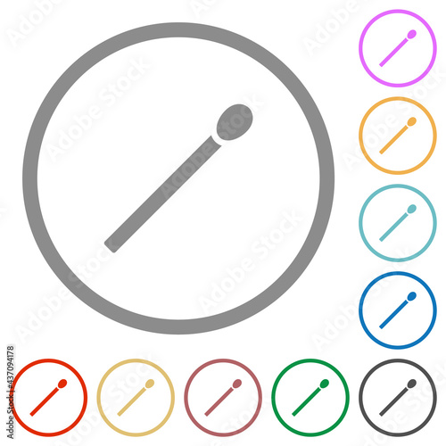 Matchstick flat icons with outlines