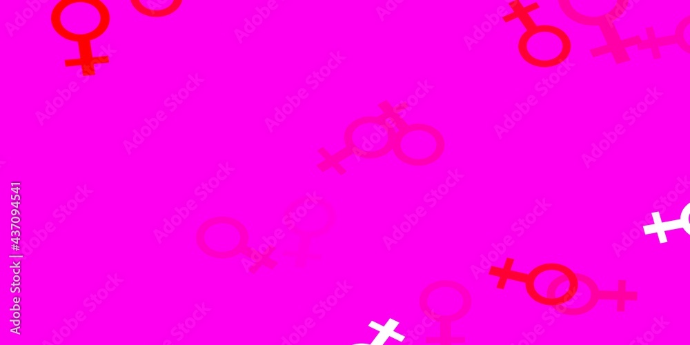 Light Pink, Red vector backdrop with woman's power symbols. Light Pink, Red vector backdrop with woman's power symbols.