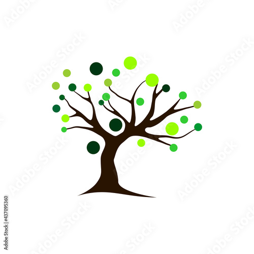 Tree icon design vector isolated, tree with round shape