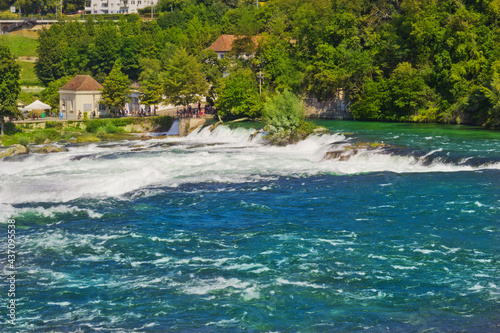 beautiful views in rhine falls in schaffhausen in switzerland