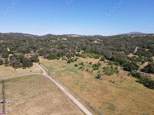 Aerial view of Julian land, historic gold mining town located in east of San Diego, Town famous for its apples and apple pie. California, USA